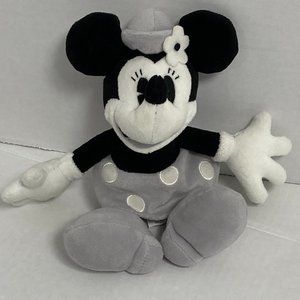 DISNEY PARKS MINNIE MOUSE BLACK/WHITE/GRAY PLUSH
